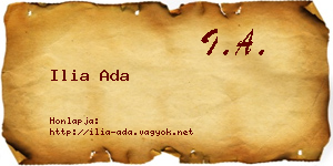 Ilia Ada névjegykártya